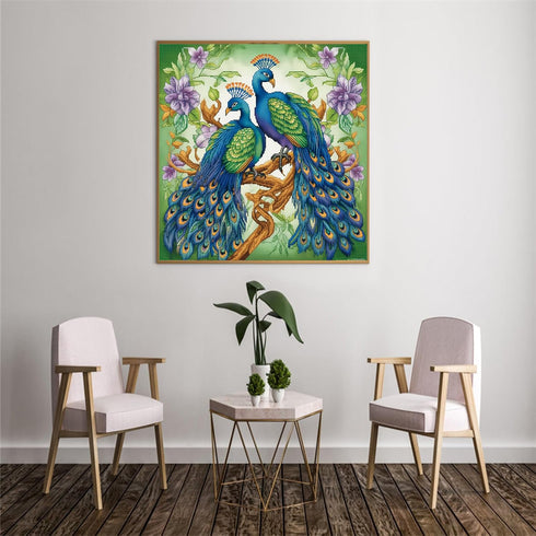 51buyoutgo Peacock 11ct Cross Stitch Kits, 11 CT Easy Funny Pre Printed Counted Stamped Cross Stitch Embroidery Needlepoint Needlework Patterns Ki...