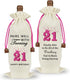 Raisingwell 21st Birthday Wine Bag, Funny Birthday Gifts for Her Him, Wine Champagne Gift Bag With Drawstring, Birthday Party Decorations For Wome...