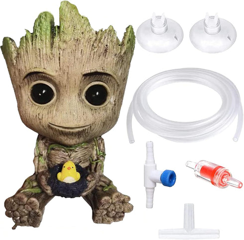 Aquarium Groot Air Bubbler Decorations, Air Bubbler Decorations for Fish Tank.(Large Size 3.75'x5.7'x3.5')...