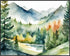 Posterizer 1 pcs- mountains and trees beautiful landscape nature 7-Landscape & Nature Art-Floral Botanical Art- Decor for Home & Office- unframed ...