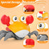Crawling Crab Baby Toy, Tummy Time Toy for Toddler & Newborn, Light-Up Walking Dancing Moving Crab with Music & Obstacle Avoidance, Infant Recharg...