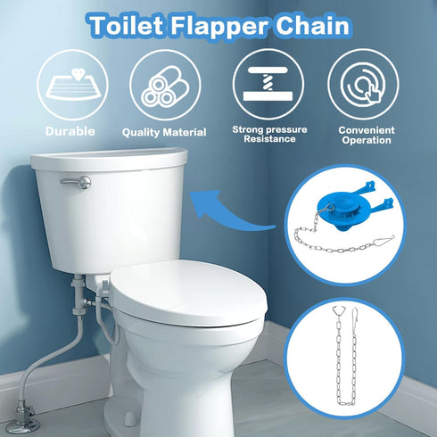 Toilet Chain Toilet Flapper Chain 3Pcs Toilet Handle Replacement Kit 9.5“ Stainless Steel Toilet Handle Chain with Hook Ring Universal Toilet Lift...