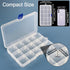 Qualsen Plastic Organizer Storage Box with Adjustable Dividers, Fishing Tackle Box and Bead Organizer Box for Jewelry, Beads, Earrings, Tools, Fis...