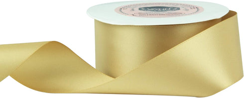 VATIN Double Face New Gold Satin Ribbon 1-1/2" Continuous 25 Yards,Gold Polyester Fabric Ribbon use for Bows Bouquet, Gift Wrapping, Floral Arrang...