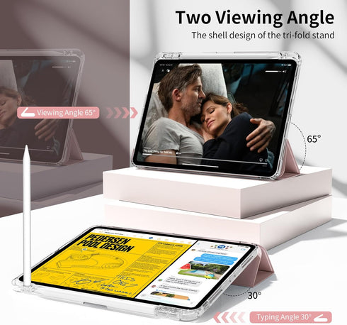 Kenke iPad Pro 11 Inch Case 4th/3rd/2nd Generation 2022/2021/2020 Support 2nd Pencil Charge Auto Wake/Sleep with Transparent Acrylic Hard PC Back ...
