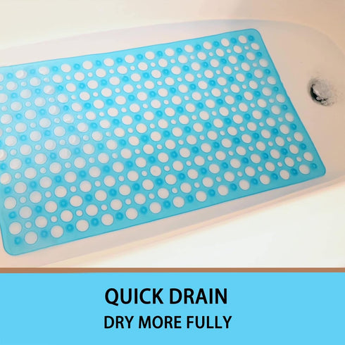 Bath Mat for Tub, 30 x 17 inch Non Slip Bathtub Mat Machine Washable Shower Mat with Suction Cups, Quick Drain Bathtub Mat for Bathroom...