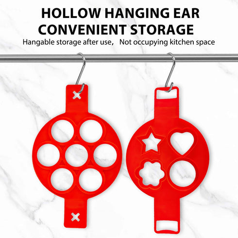 Flip Cooker Pancakes Mold?Flip N Cook Silicone Pancake Mold?Flip and Cook Pancake Maker?Silicone Pancake Molds Fried Egg Mold Reusable(2 pcs+1 bru...