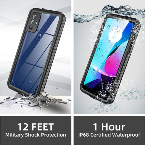 for Moto G Play (2023) Case Phone Case,Waterproof Case with Built-in Screen Protector & Cell Phone Ring Holder, Full Body Shockproof Rugged Heavy ...