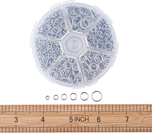 KISSITTY 1400pcs 4-10mm Assorted Stainless Steel Open Jump Rings 1mm Thick for DIY Jewelry Chainmail Making...