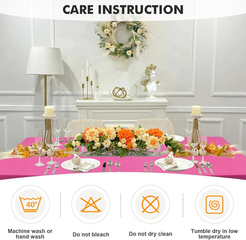 1Pack,4FT Fuchsia Spandex Table Cover Fitted Rectangular Tablecloth Stretchable Tablecloth 6 ft Wrinkle-Free for Party Tradeshows Banquet Weddings...