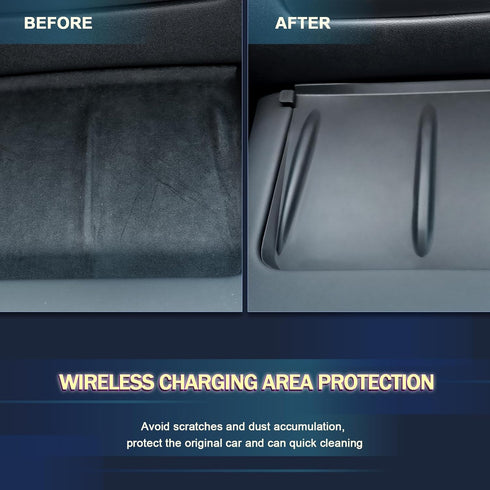 Tesla Model 3 Model Y Wireless Charger Cover, Center Console Anti Skid Silicone Mat, Wireless Phone Charging Pad for Tesla Interior Accessories ?B...