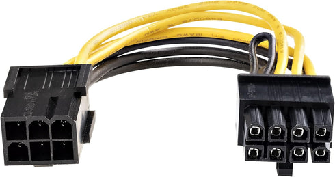 StarTech.com PCI Express 6 pin to 8 pin Power Adapter Cable - Power cable - 6 pin PCIe power (F) to 8 pin PCIe power (M) - 6.1 in - yellow - PCIEX...