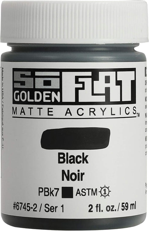 Golden SoFlat Acrylics, Black (2 fl. oz./ 59 ml Jar)...