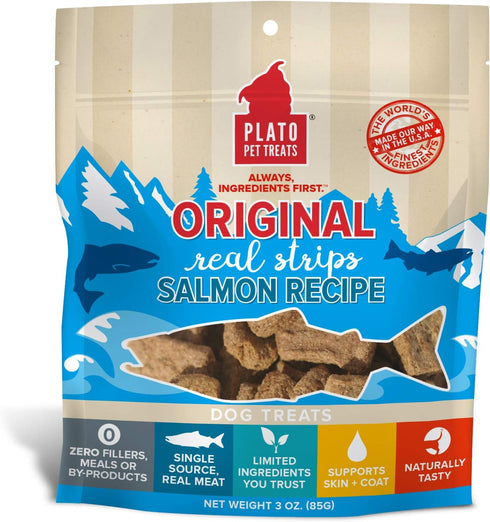 PLATO Original Real Strips Salmon 3oz, Natural (850002221497)...