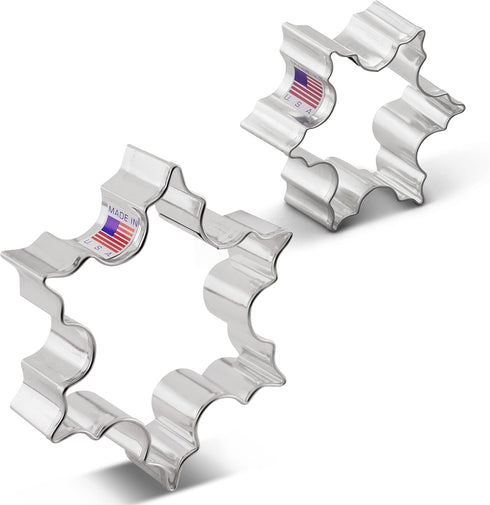 Christmas Snowflake Cookie Cutters 2-Pc Set Made in USA by Ann Clark, 2.5", 3.25"...
