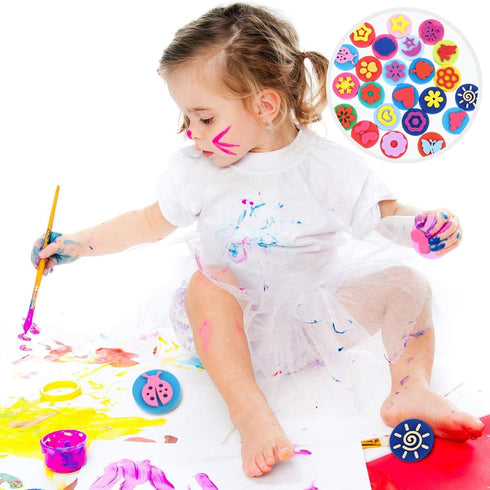 EXCEART 23pcs eva Graffiti Stamp Paint Sponge Brush Crafts Kids Painting Toys Foam Paint Toodler Toys Painting Hand Sponge stampers Kids Toys Kids...