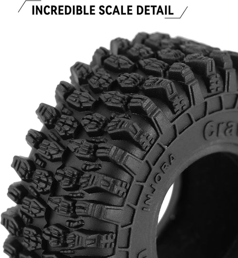 INJORA 1.0 Tires - 57 * 22mm S5 Super Soft Sticky Crawler Tires for TRX4M Axial AX24 SCX24 FCX24 Enduro24 Upgrade,T1016...