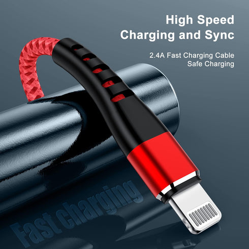 Essri for Phone Charger Cord 1FT 2Pack, USB to Lighting Cable 1 Feet, Nylon Braided Long Charging Cable 1 Foot Compatible with iPhone 14/13/12/11/...