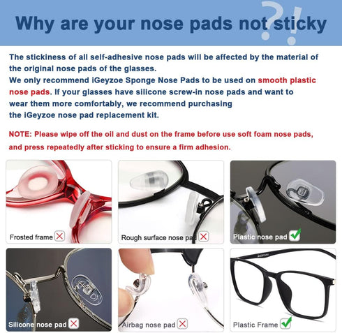100 Pairs Soft Foam Nose Pads, Self Adhesive Nose Pads Anti-Slip Nosepads for Eyeglasses Sunglasses Reading Glasses, Comfortable and Protect The M...