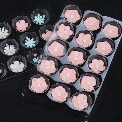 2 Pcs Set 15 Cavity Sugar Flower Fondant Drying Shaping Plate Plastic Sugar Flower Fondant Forming Shaping Mold-no flower...