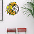 Sunflower Wagon Wheel Wreath for Front Door, Wooden Wheel Wreath with Sunflower and Bow, Spring Wheel Wreath, Wall Home Porch Farmhouse Decor Outd...