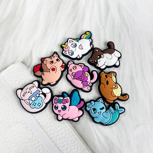 8pcs Cats Shoe Charms Novelty Shoe Charms Decoration Gifts For Boys Girls, Cute Animal Shoe Charms For Party Gift Favors...