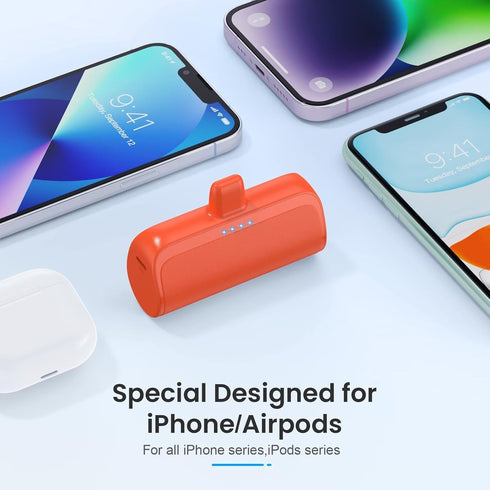 Mini Portable Charger Power Bank for iPhone,5200mAh Portable Phone Charger, Ultra-Compact PD Fast Charging Battery Pack Compatible with iPhone 14/...