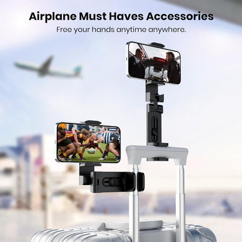 2 Pack Universal Airplane Phone Holder, Klearlook 360° Rotation Travel Essentials Phone Mount for Desk, Handsfree Travel Must Haves Phone Stand,Tr...
