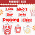 Glenmal 70 Pcs Popcorn Stickers Popcorn Accents with 6 Marking Pens Popcorn Box Back to School Classroom Bulletin Border Decoration for Class Blac...