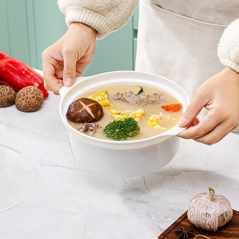 2 PCS Microwave Bowls with Lids Ramen Cooker Soup Bowls with Handls Microwave Dishes Microwave Noodle Cooker Microwave Cookware for Office, Colleg...
