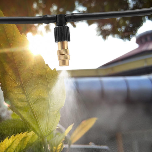 ACBungji 30pcs Brass Misting Nozzles Three-way Connector Drip Irrigation Nozzle 4/7 Inches Adjustable Atomizing Nozzle Cooling Misting System for ...
