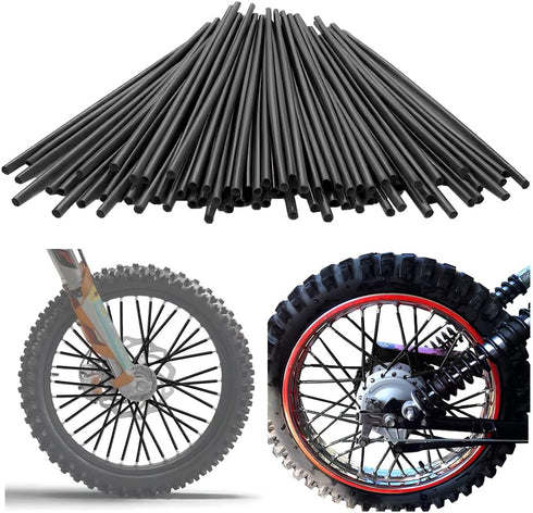 72PCS Spoke Skins Covers, Motorcycle Wheel Spoke Rims Decoration Protector, Dustproof Bicycle Pipe Trim Protective Wrap Accessories, Universal for...