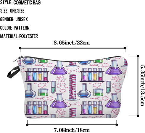 Chemical Appliance Cosmetic Bag for Women Cute Small Makeup Bag for Purse Travel Toiletry Zipper Pouch for Girls Gift for Chemist Students Chemica...