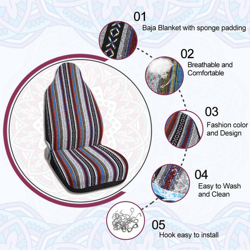 uxcell Universal Baja Seat Cover Durable Saddle Bucket Seat Cover for Car SUV White...