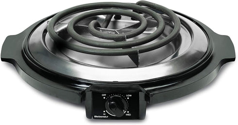 Elite Gourmet ESB-300X Single Countertop Coiled Burner, 1000 Watts Electric Hot Plate, Temperature Controls, Power Indicator Lights, Easy to Clean...