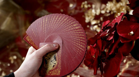 Bicycle Red Dragon Gold Foil Premium Playing Cards, 1 Deck...