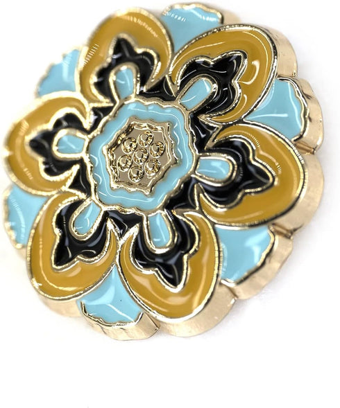 20 pcs Vintage Enamel Flower Metal Shank Sewing Coat Buttons -18mm -11/16"...