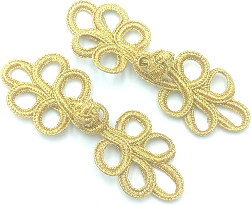 6 Pairs Gold Chinese Knots Frog Buttons Vintage Closure Sewing Fasteners for DIY Sewing Coats Scarf Cloak Sweater and Costumes Sewing Accessory 8c...