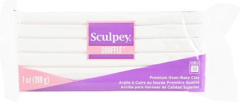 Sculpey Soufflé™ Polymer Oven-Bake Clay, Igloo White, Non Toxic, 7 oz. bar, Great for jewelry making, holiday, DIY, mixed media and more! Premium ...