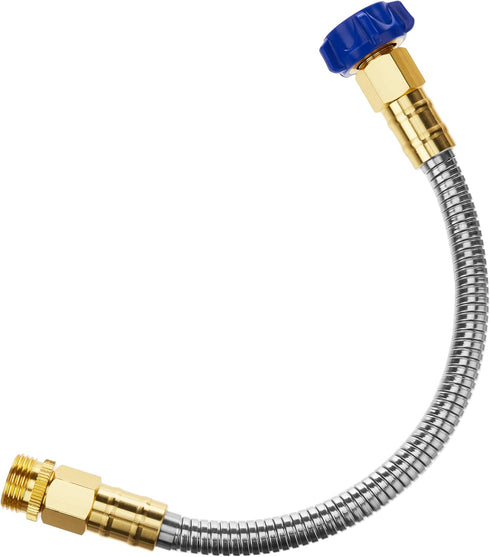 Tardigrade Steel Hose 1FT Metal Garden Hose Short - 304 Stainless Steel Water Hose 1 FT Dog Chew Crush Proof, Flexible, Heavy Duty Brass No Kink, ...