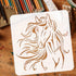 FINGERINSPIRE Beautiful Horse Painting Stencil 11.8x11.8 inch Hollow Out Horse Head Drawing Stencil Reusable Animal Craft Stencil for Painting on ...