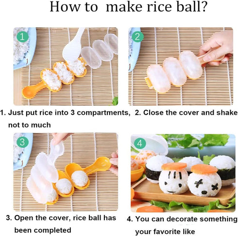 MXY Rice Ball Mould Shaker Sushi Roll Maker Kitchen Tools for Shake DIY Lunch with a Mini Rice Paddle (L-819)...