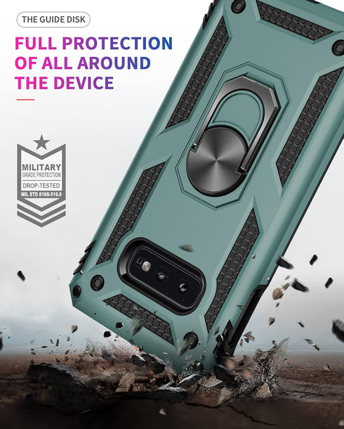 S10e Phone Case Military Grade Heavy Duty Armor Dual Layer Rugged Shell Full Body Shockproof Screen Camera Protection Built-in Ring Kickstand Magn...