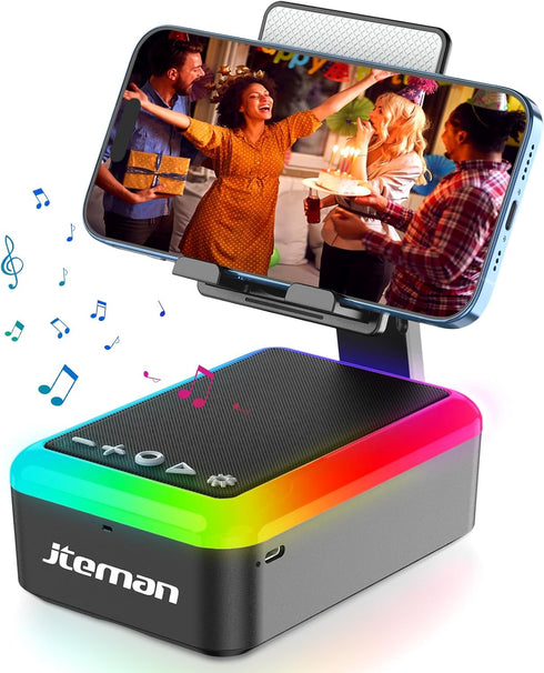 Gifts for Men Women, Cell Phone Stand with Bluetooth Speaker and Light, Portable Lanyard, Cool Tech Gifts for Dad Mom Husband, Unique Birthday Gif...