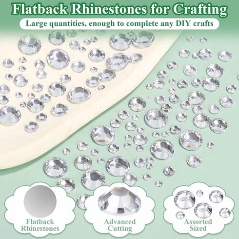 16500 Pcs Clear Rhinestones with B7000 Glue for Crafting, AB Crystal Rhinestones Bulk Swarovski Gems with Glue Kit for Fabric Cloths Tumbler Cups ...
