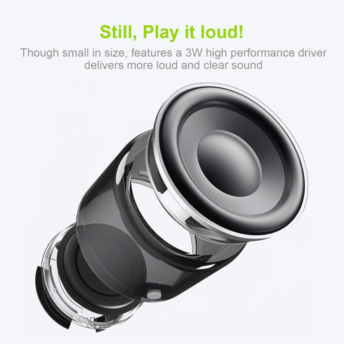 Travel Case Packed, Wireless Mini Bluetooth Speaker with Custom Bass Radiator. EWA A106, Small But Loud, The Next Generation of Portable Speakers ...