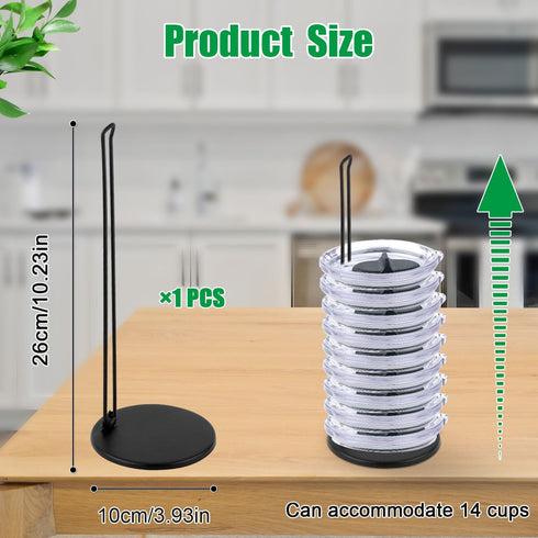 Tumbler Lid Organizer, Stackable Cup Lid Organizer for Stanley & YETI Water Bottle Lid Holder Space-Saving Vertical Storage Up to 14 Lids for Kitc...