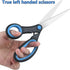 Left Handed Scissors for Adults Kids Student, 8 Inch Lefty Stainless Steel Sharp Blade Soft Comfort-Grip Handles Blunt Scissors, 2-Pack, Black/Blu...