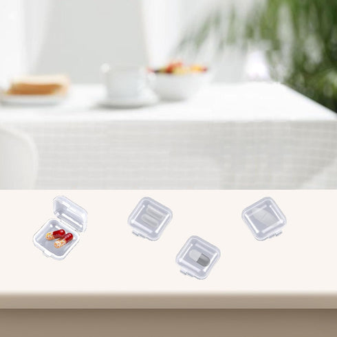 80 Pcs Mini Square Storage Containers and Organizer with Hinged Lid,Transparent Craft Supply Box for Earrings Chains Tiny Items Earplug...