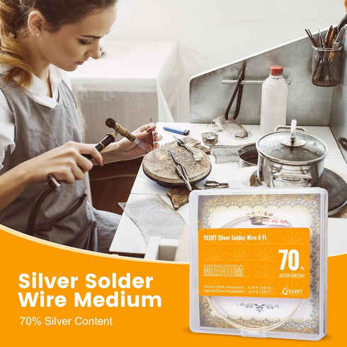 Silver Solder Wire Medium Silver Solder 22 Gauge for Jewelry Repair Silver Repair 5 FT...